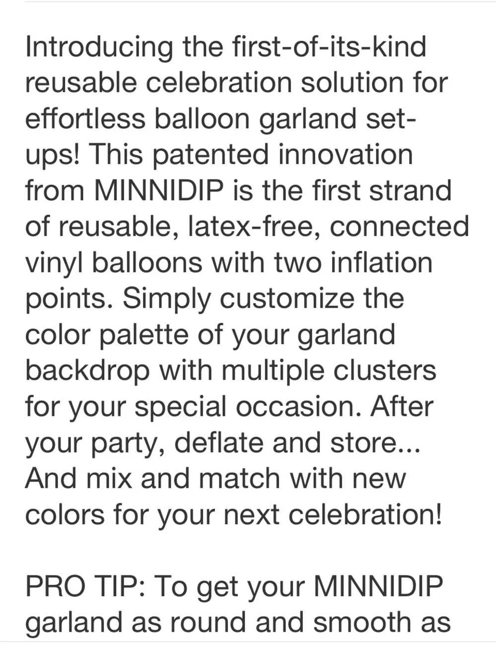 MINNIDIP NWT Balloon Garland: 10 Cluster Strand in Clear